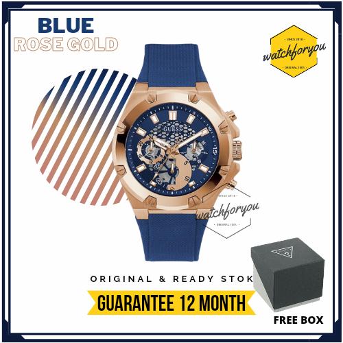 Jam Tangan Pria Guess Third Gear GW0334G3 Original Black Rubber