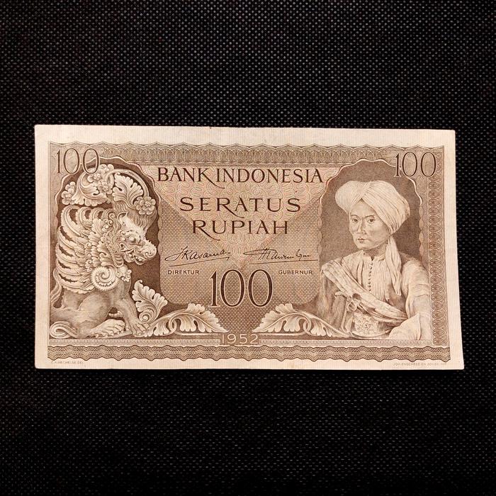 Uang Kertas Kuno 100 Rupiah Seri Budaya Tahun 1952 JEZ 2 huruf-674