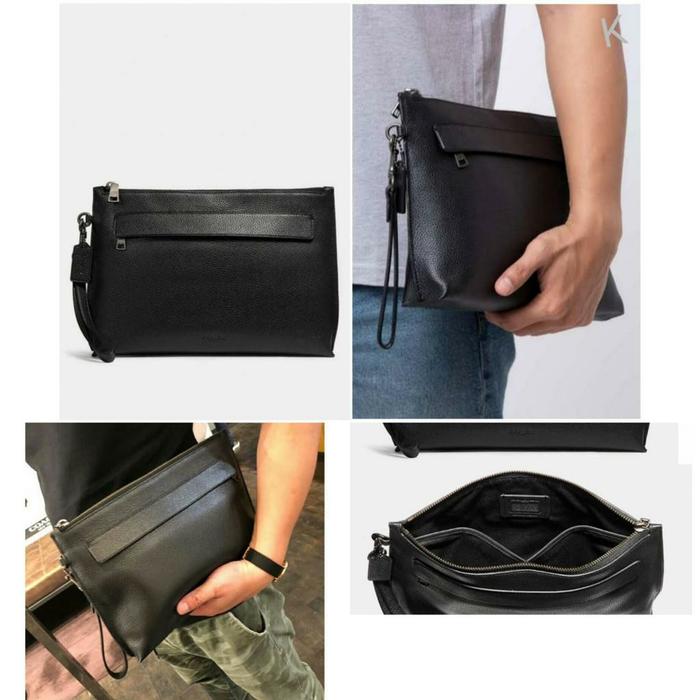Pouch Men Black Leather
