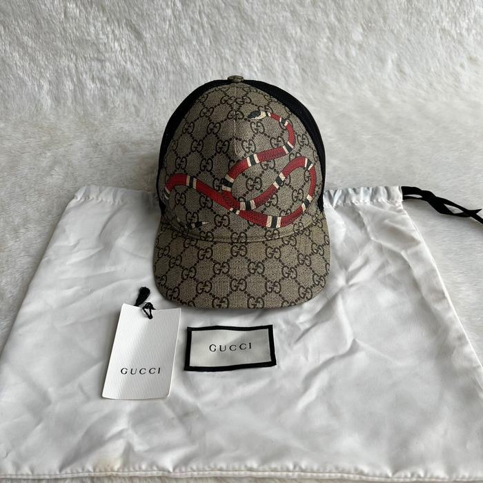 GUCCI SNAKE BROWN CAP AUTHENTIC ORIGINAL CAP 100%