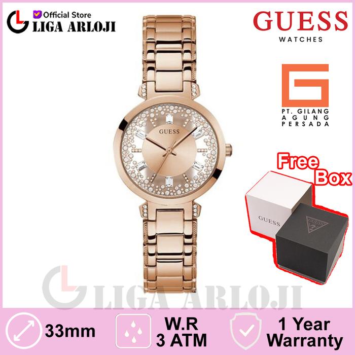Guess Watches GW0470L3 Original CRYSTAL CLEAR Jam Tangan Wanita Rose
