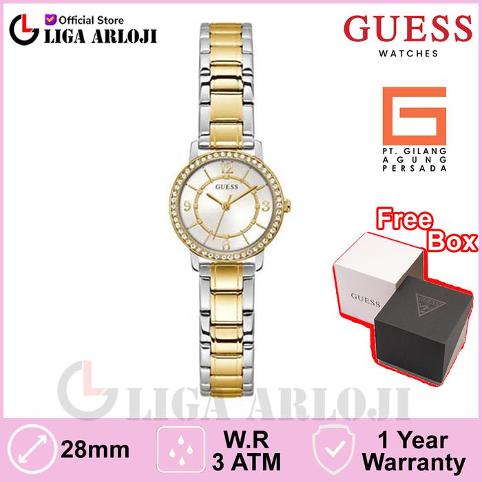Guess Watches GW0468L4 Original MELODY Jam Tangan Wanita Silver Gold