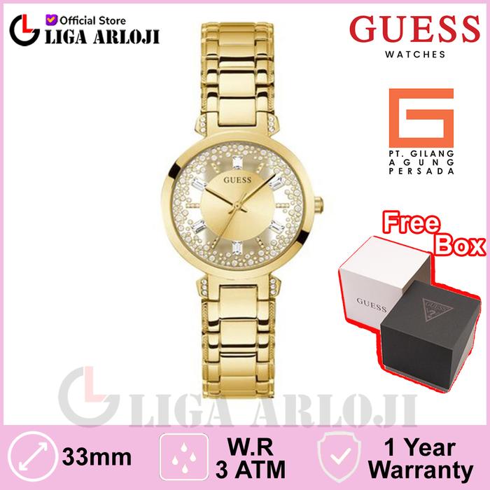 Guess Watches GW0470L2 Original CRYSTAL CLEAR Jam Tangan Wanita Gold