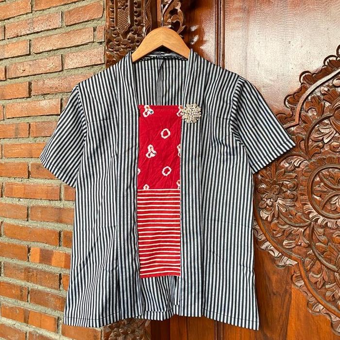 AIDA BATIK Atasan Batik Wanita Kebaya Kutubaru Lurik Baju Remaja Seragam Motif
