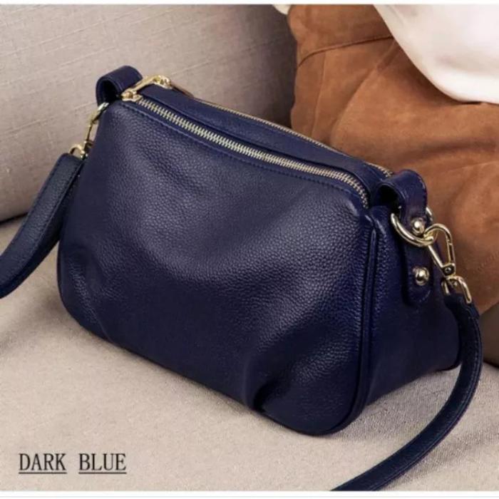 Tas Kulit Wanita Asli Garut Model Papirut Dark Blue Size S M L Bahan Kulit Sapi Full Puring Tebal Ku