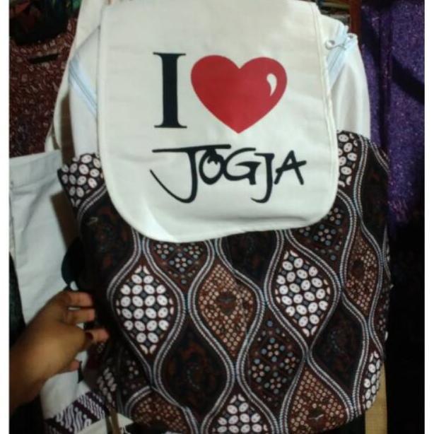 TERMURAH! Tas Ransel/ Gendong Batik I Love Jogja Murah BEST SELLER