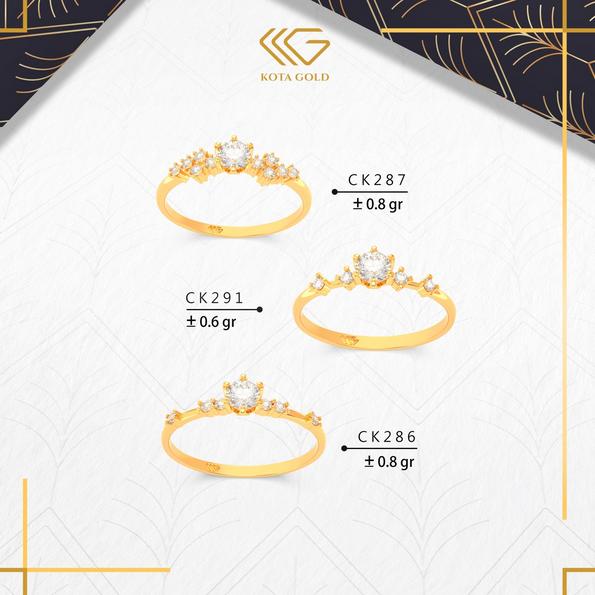 Cincin Emas Crown Solitaire Gold 300 dan 375 CK 286 CK 287 CK 291