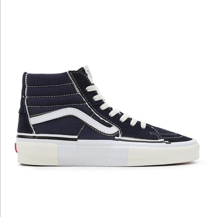 VANS SK8 HI RECONSTRUCT NAVY WHITE ORIGINAL RESMI