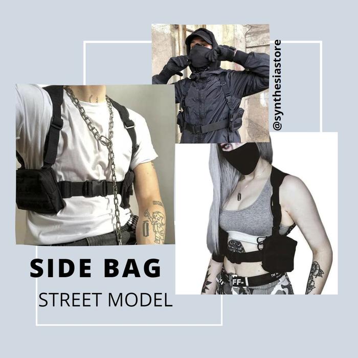 Tas Pinggang Double Strap Tas SIDE BAG Selempang Tas 2 Sisi Waterproof