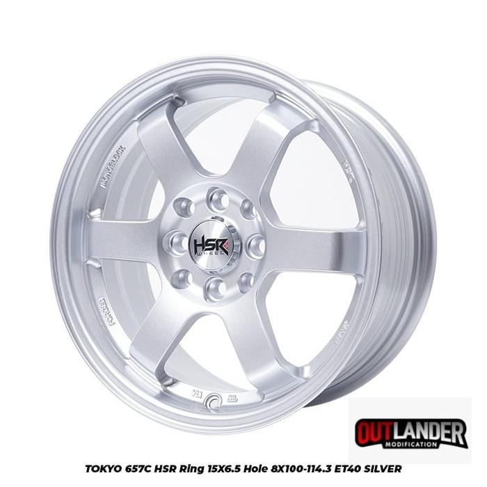 Velg Racing Ring 15 Lebar 6,5 Silver Pelek Hsr Tokyo Untuk Mobilio R15