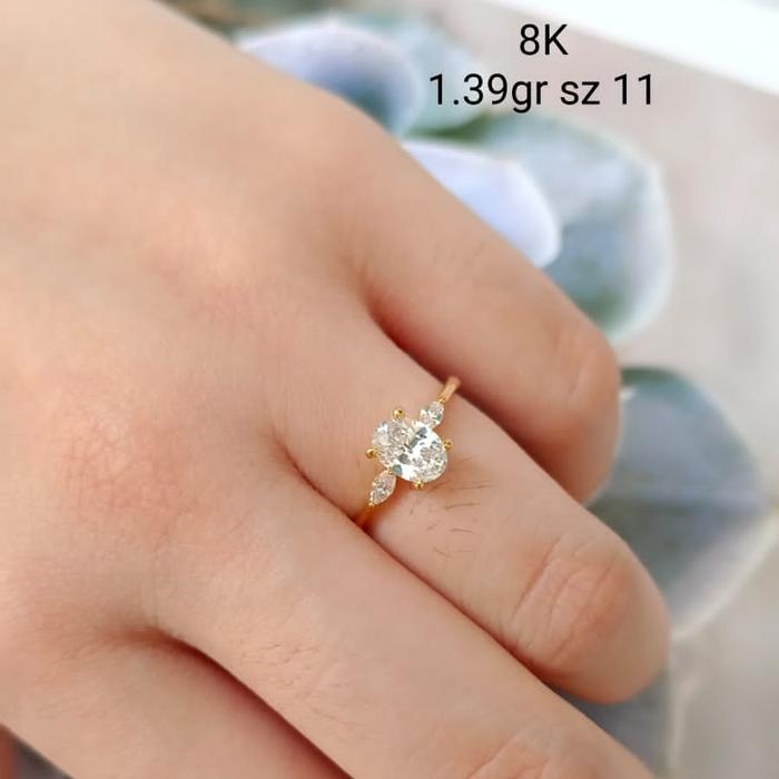 cincin mata soliter fashion cincin solitaire emas 375