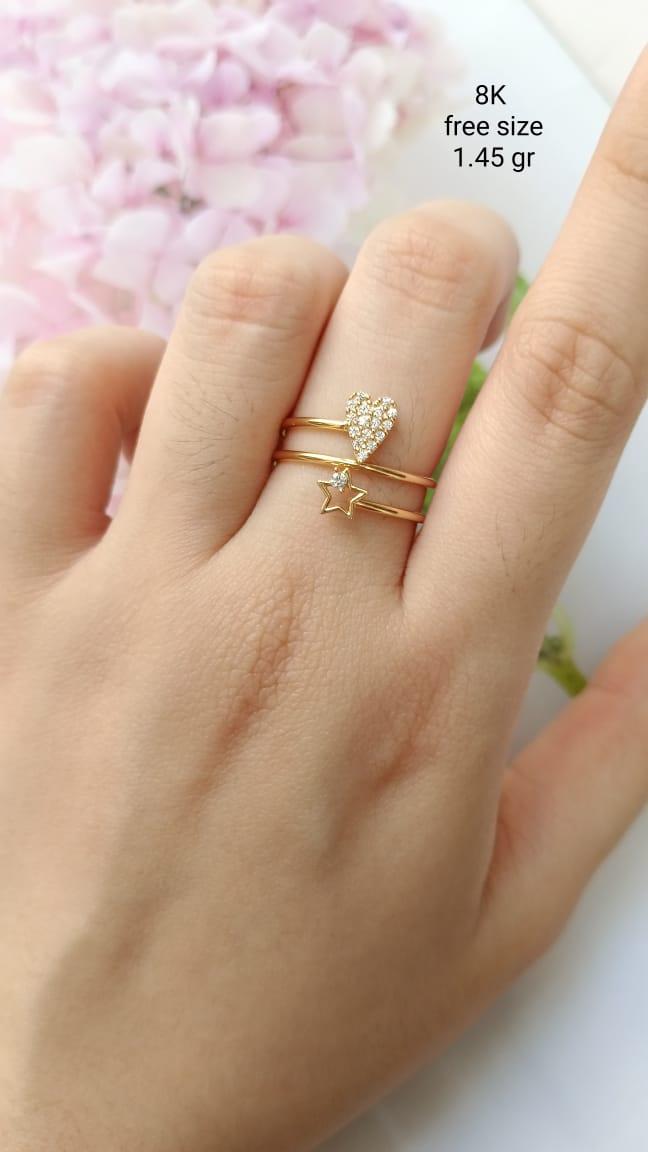 Cincin hati bintang spiral emas asli fashion toko surabaya 375