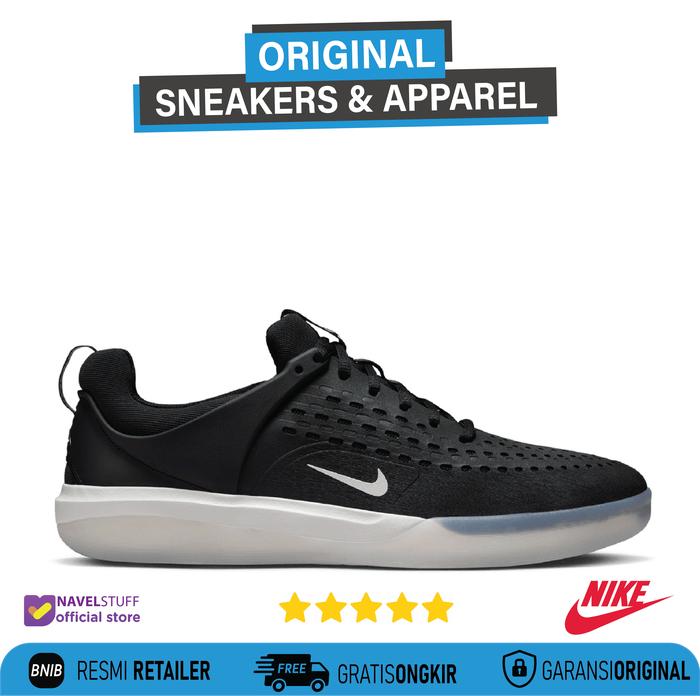 NIKE SB Zoom Nyjah 3 Black White/Summit White Original Resmi BNIB