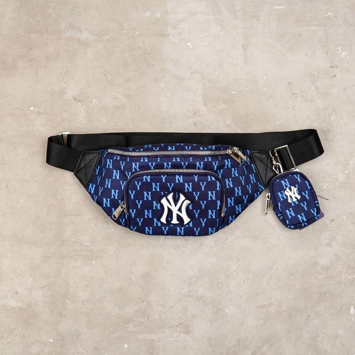MLB NY Monogram Blue Bumbag with Pouch in Navy