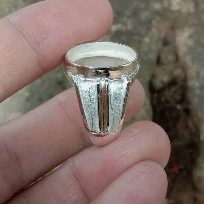 cincin perak pria simpel / untuk emban akik