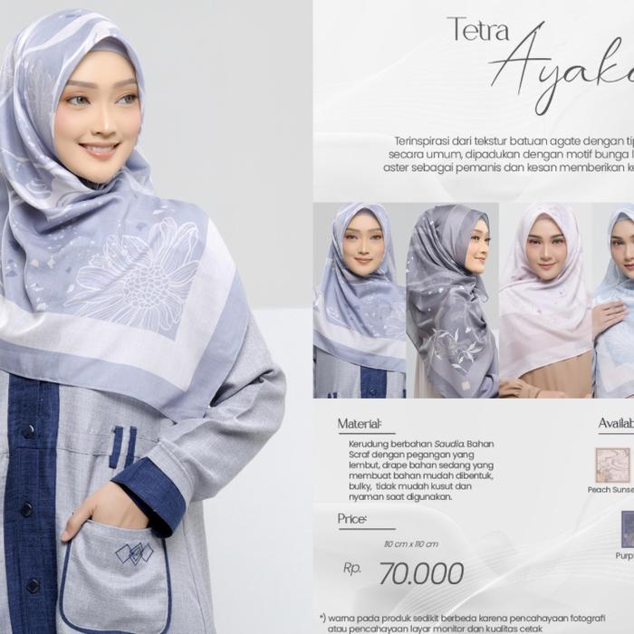 Rabbani Tetra Ayaka Kerudung Jilbab Hijab Segiempat Motif Dewasa