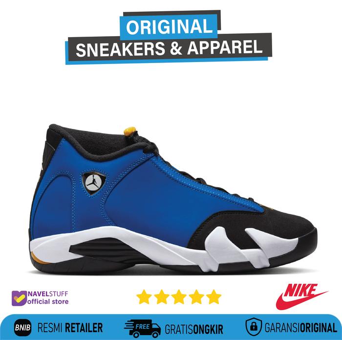 NIKE Air Jordan 14 Retro Varsity Royale Black Maize White Original