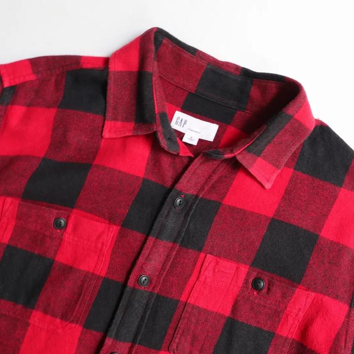 kemeja flanel pria lengan panjang GAP second