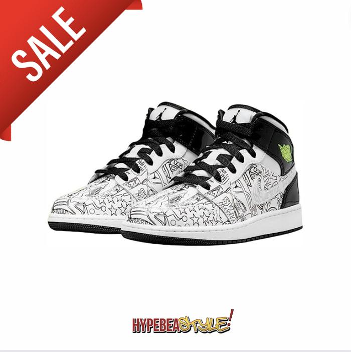 SEPATU AIR JORDAN 1 MID SE DIY (GS) ORIGINAL SNEAKER