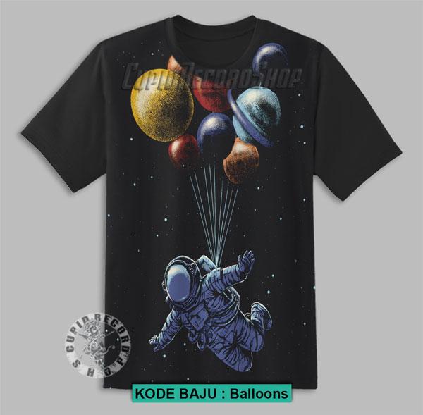 Kaos Astronaut Planet Balloons Baju Anak Pakaian Anime Game 3D Space
