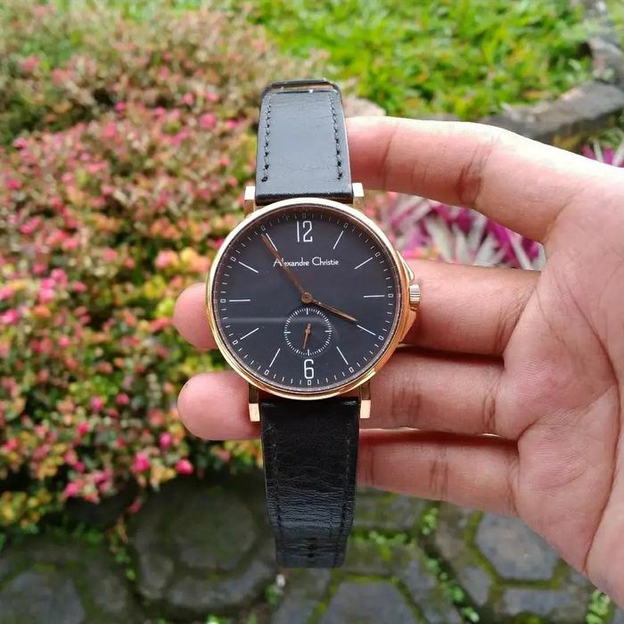 JAM TANGAN WANITA ALEXANDRE CHRISTIE AC8458 AC 8458 Black Rosegold