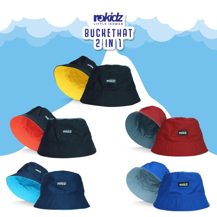 buckethat anak bucket hat 2 warna topi vedora anak topi pancing anak