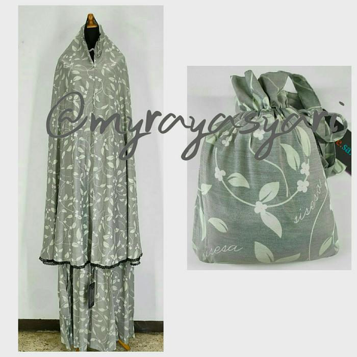 Mukena sisesa prayer set mala dark grey