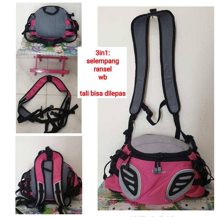 tas outdoor 3in1, selempang/ransel/wb, second monza