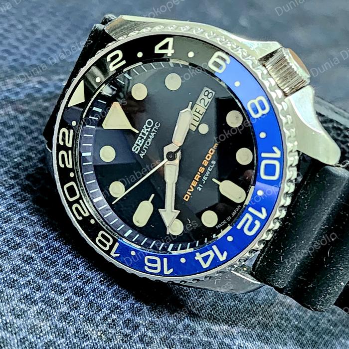 Jam tangan SEIKO DIVER SKX007  JDM MOD Batman GMT ORIGINAL
