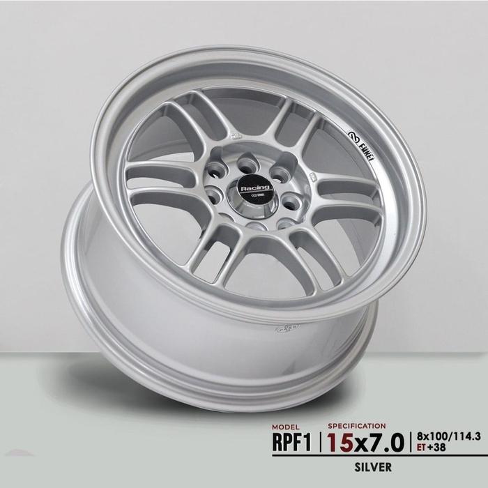 velg enkei  rpf1 r15 x 7 pcd 4x100 / 4x114.3 et38 silver 15