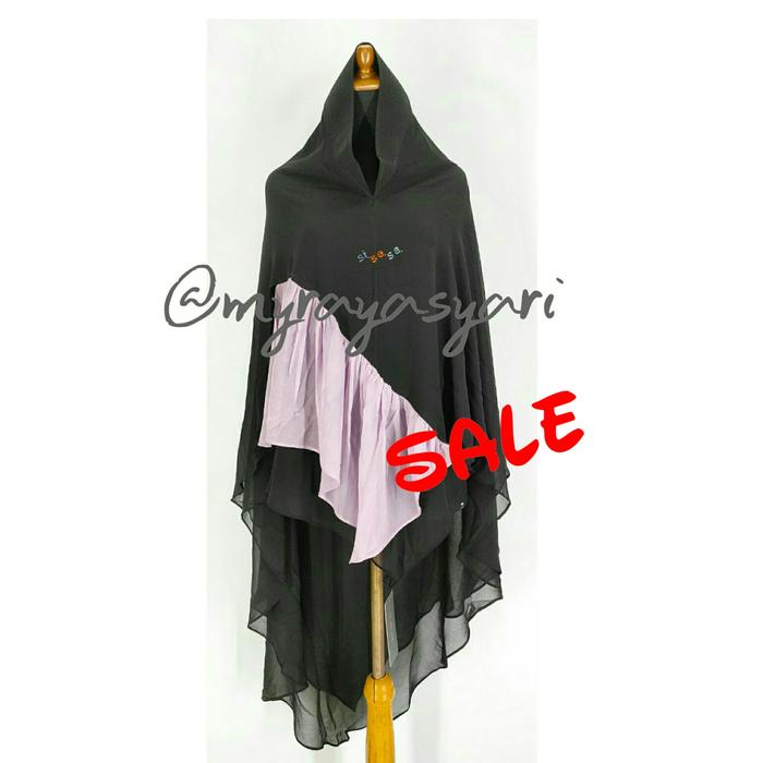 Khimar sisesa sholehah black pale orchid sale