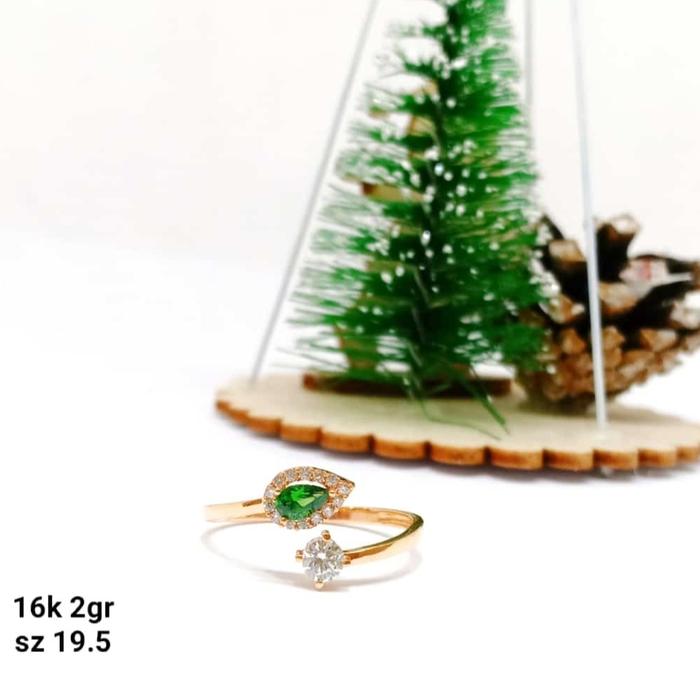 Cincin emas 70 daun hijau