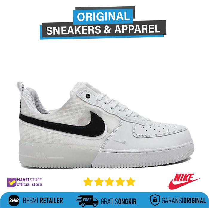 NIKE Air Force 1 React White/Black Original Resmi BNIB