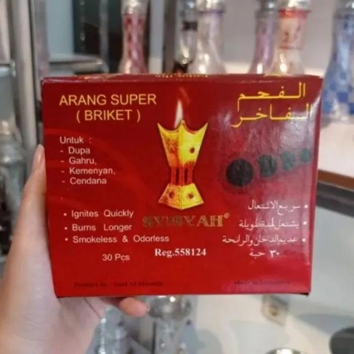 Arang Super Briket Syisah isi 30 Areng Bakar Buhur Dupa Gaharu