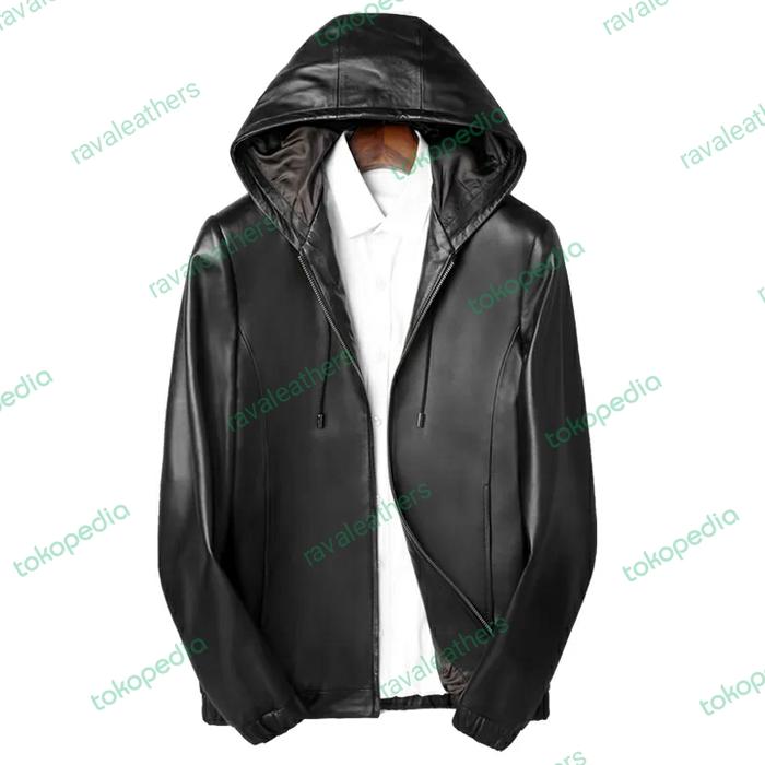 JAKET KULIT PRIA Kupluk ASLI JAKET KULIT HOODIE GARUT BARU ASLI KULIT