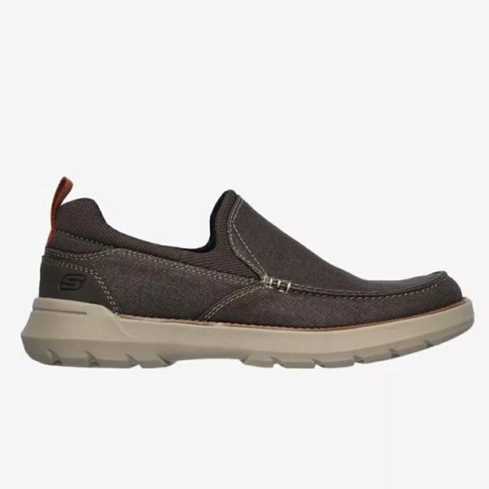 sepatu sneakers pria skechers doveno choco SKE204050 original