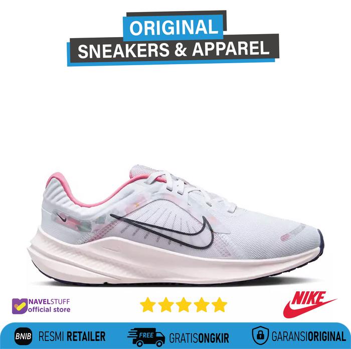 NIKE Quest 5 PRM White/Midnight Navy/Pearl Pink Original Resmi BNIB