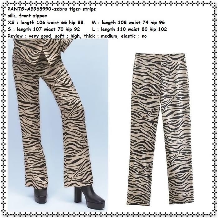 AB968990 Celana Panjang Kulot Zebra Tiger Macan Wanita Korea Import