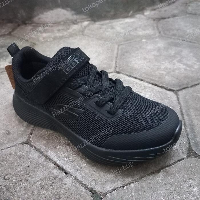 sepatu anak sekolah skechers go run 600 v2 black original