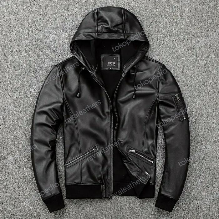 JAKET KULIT PRIA KUPLUK ASLI JAKET KULIT HOODIE GARUT BARU KULIT ASLI
