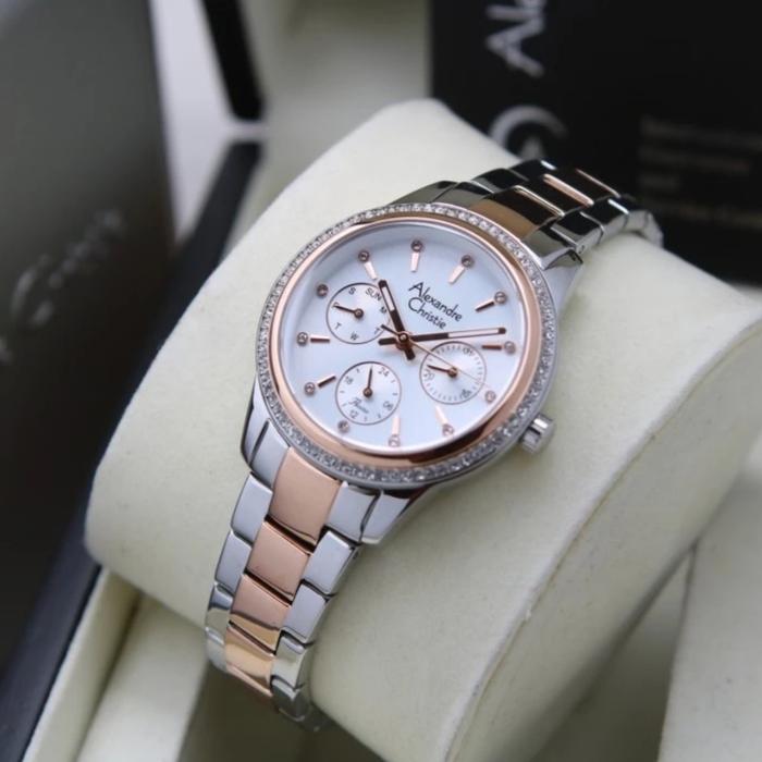 ALEXANDRE CHRISTIE AC 2A62 SILVER ROSEGOLD AC2A62 WANITA ORIGINAL