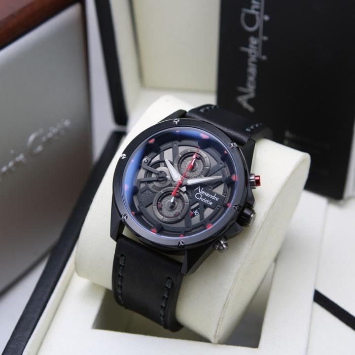 Jam Tangan Pria AC Alexandre Christie 6620 Original - Black List Red