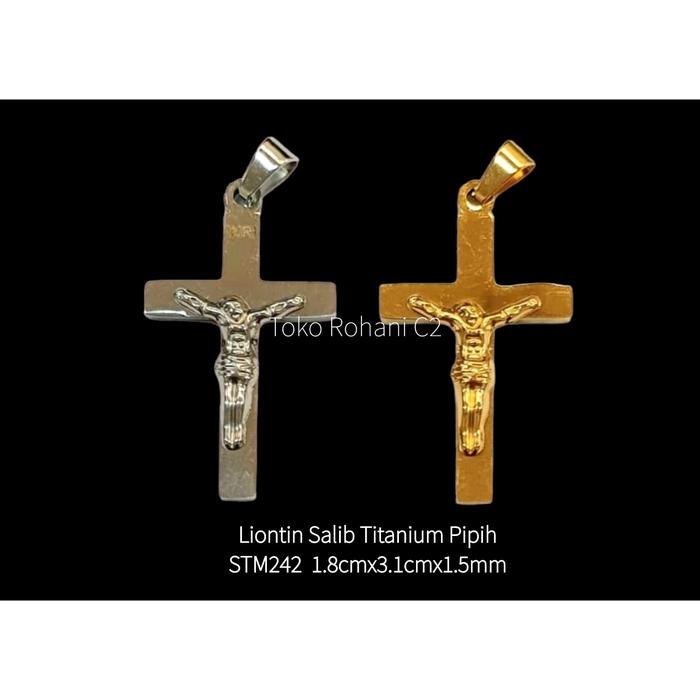 Liontin Salib Titanium Pipih STM242 - Liontin Salib - Liontin Salib