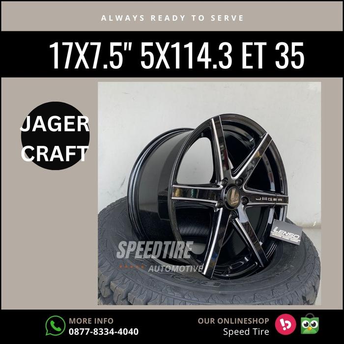 Velg Mobil R17 5x114.3 ori Lenso Jager Craft Gloss Black Miliing 1294