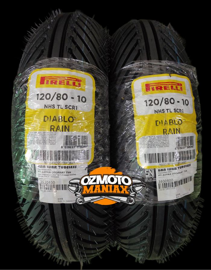 Paket Ban Pirelli Diablo Rain 120/80-10 (Ban Mini GP Lenka / OHVALE)