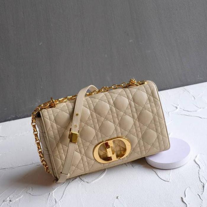 Christian Dior Medium Caro Bag in Beige GHW