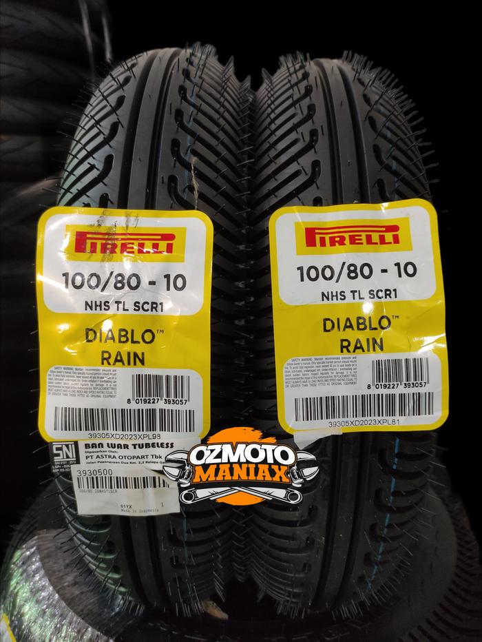 Paket Ban Pirelli Diablo Rain 100/80-10 (Ban Mini GP OHVALE / Lenka)