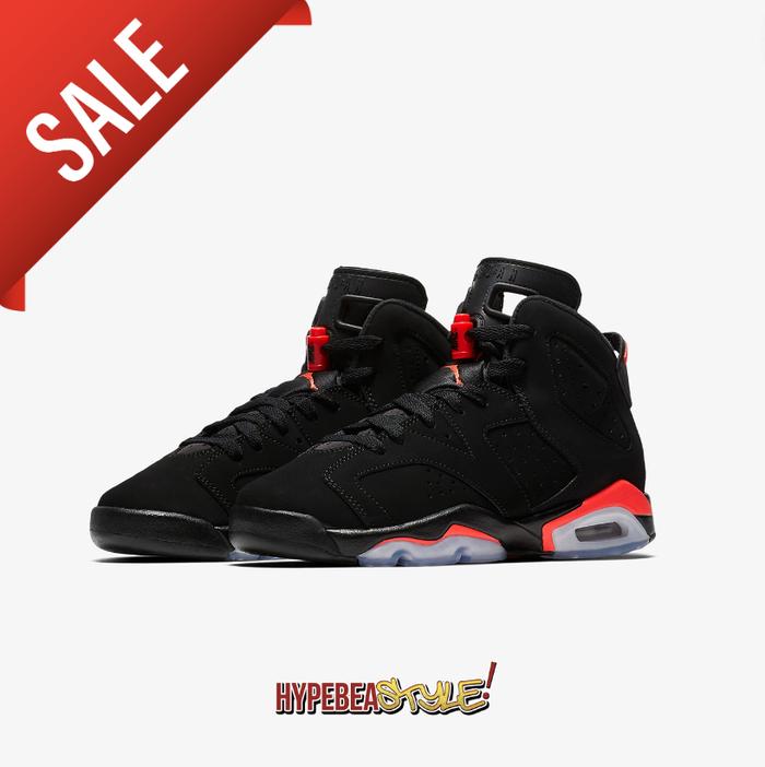 SEPATU AIR JORDAN 6 RETRO BLACK INFRARED 2019 (GS) AUTHENTIC SNEAKER