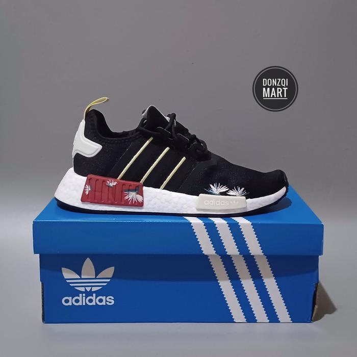 adidas NMD R1 Thebe Magugu Womens Sneakers Shoes - Core Black/Yellow