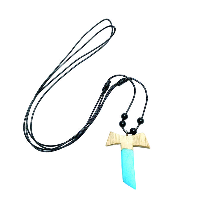 Kalung Salib Kayu Resin T/Kayu Epoxy/Liontin Salib Katolik